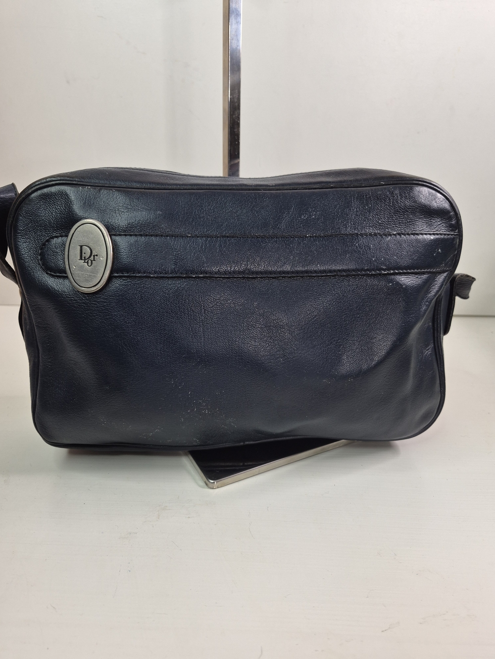 Navy Leather Crossbody Bag